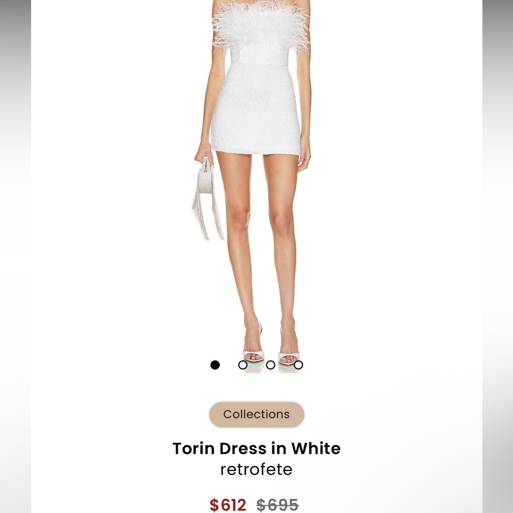 Retrofete White Off-the-Shoulder Bodycon Mini Dress